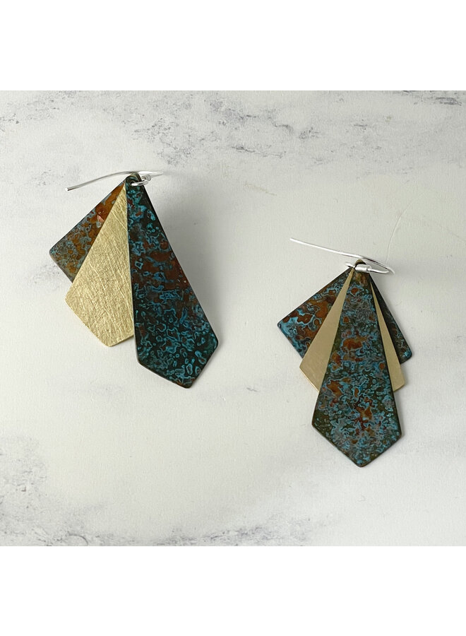 Boucles d'oreilles Art Déco à trois gouttes 66