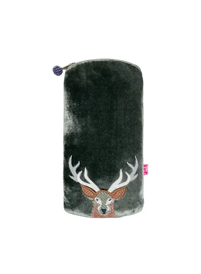 Stag Aplique sammetsglasögonväska 329