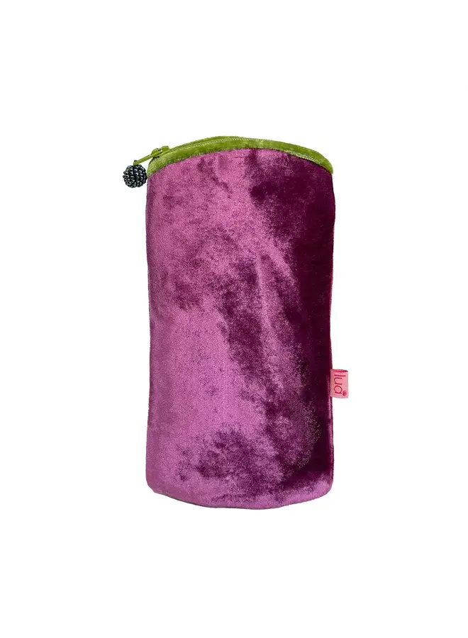 Porte-lunettes en velours violet/vert U9015