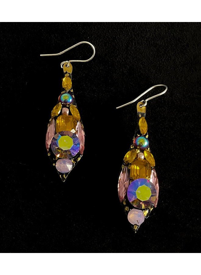 Multicolour / Amber  Large Drop Earrings 583