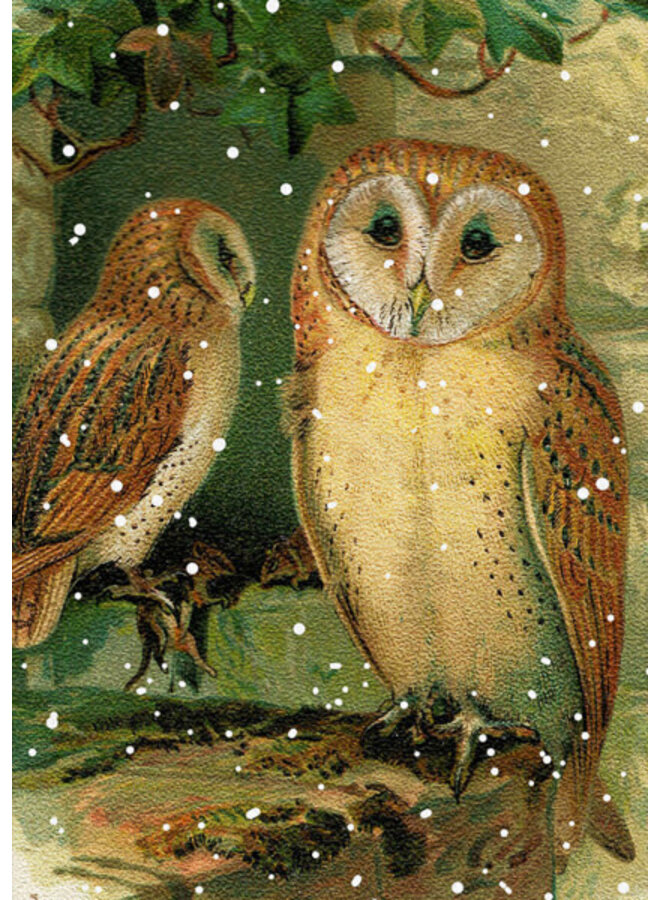 Tarjeta de felicitación de una noche nevada