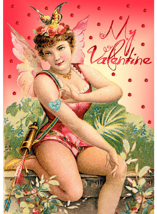 Cupid  Glitter Greetings  card
