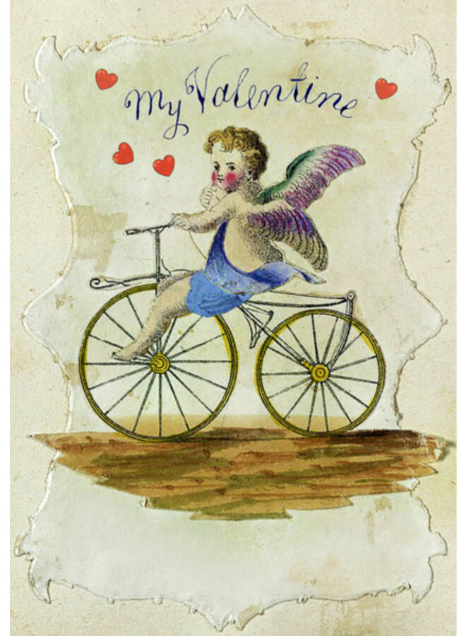 Carte de vœux à paillettes Cupidon