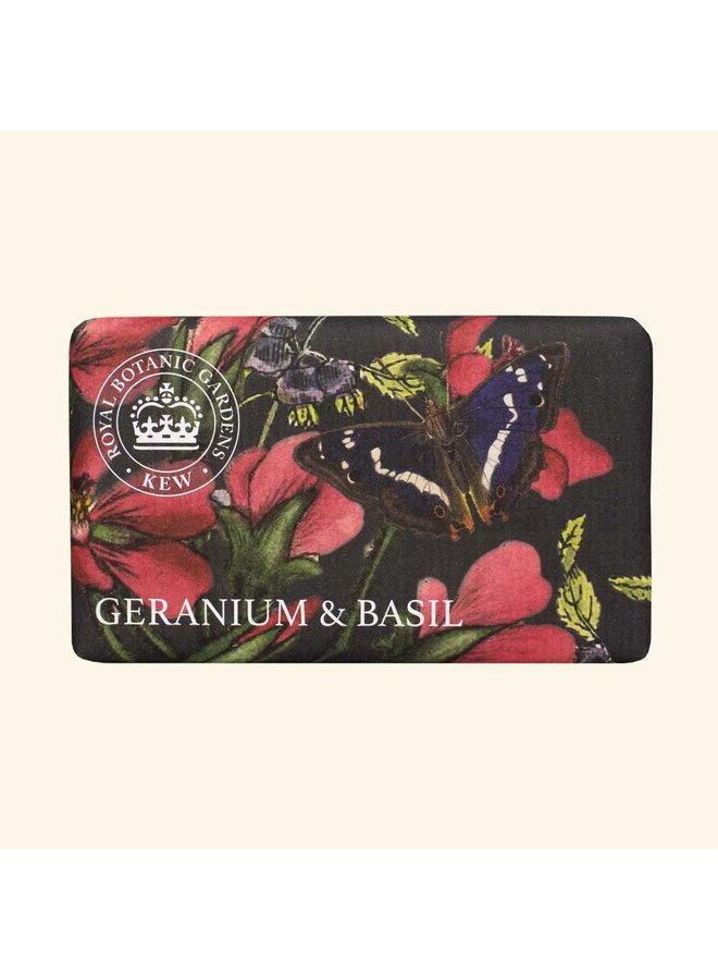 Kew Gardens Geranium & Basil 240 gm  Soap