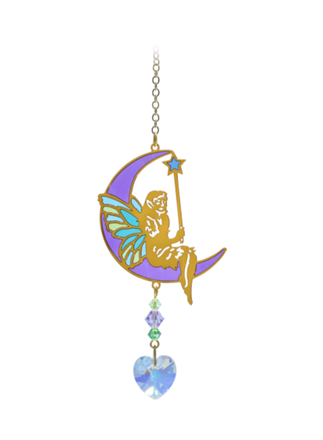 Decoración colgante de cristal de hada de la luna