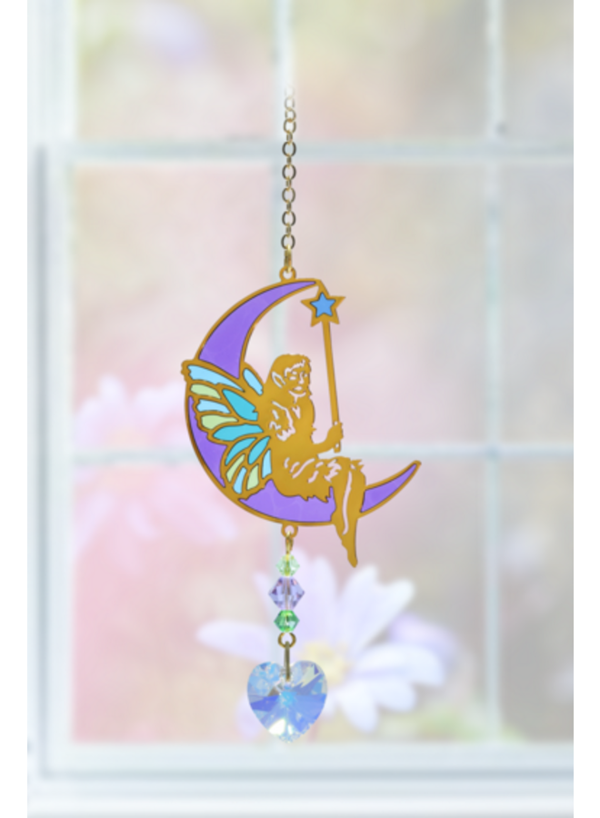 Decoración colgante de cristal de hada de la luna