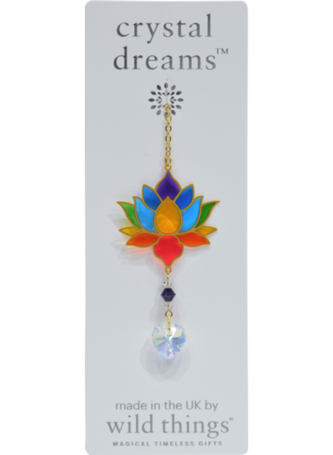 Lotus-Regenbogenkristall-Hängedekoration