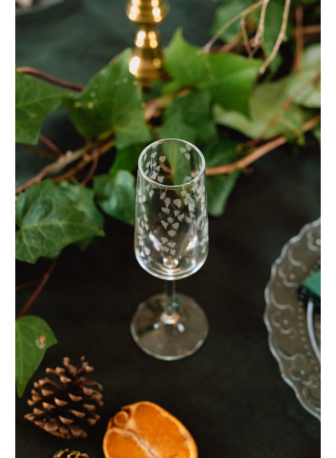 Verre de flûte à tige de bouleau argenté 09