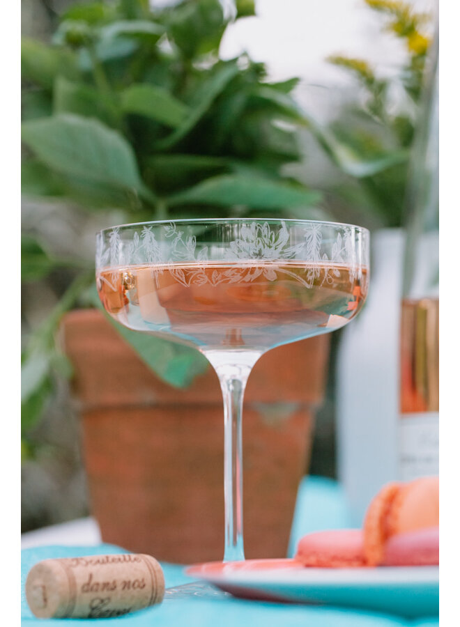 Floral Coupe Glass 005