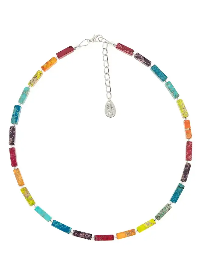 Rainbow Jasper Semi-Precious Helt Halsband 1865