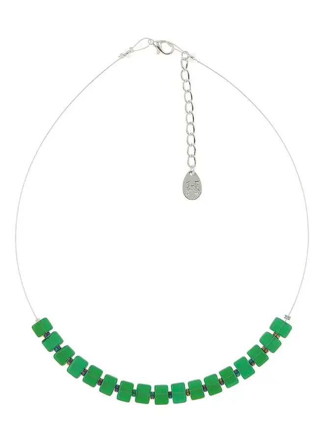 Tiles Glass Beaded Links Necklace 1882