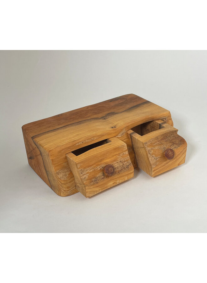 Yew Wood Double Drawer Box 22