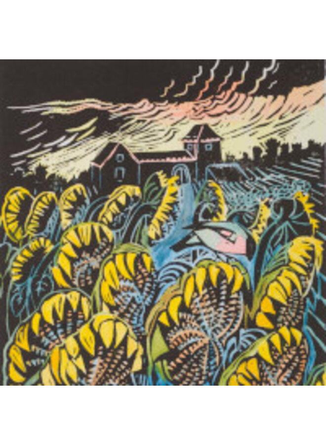 Solrosor fyrkantigt kort av Annie Soudain