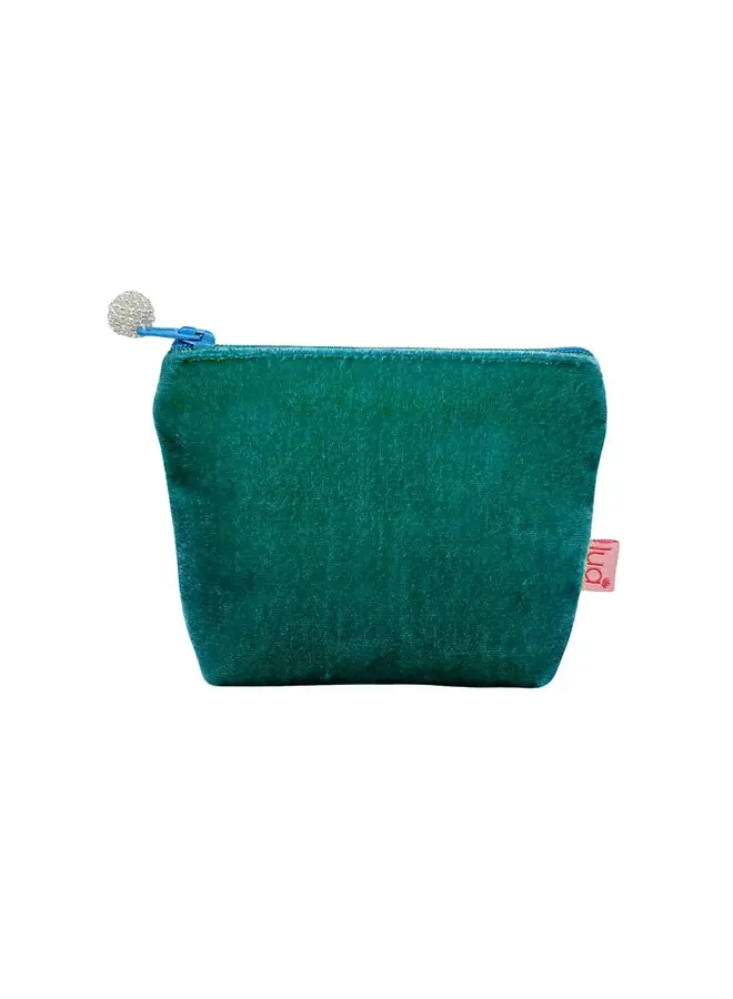 Mini Coin Velvet Purse  Marine Green / Blue 7470