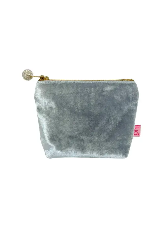Mini Coin Velvet Purse Silver / gold  7474