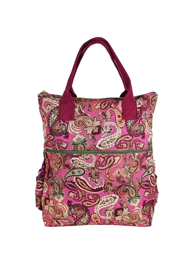 Rucksack mit Paisleymuster in Rosa 7494
