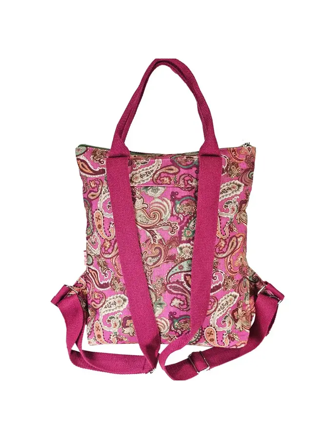 Rucksack mit Paisleymuster in Rosa 7494