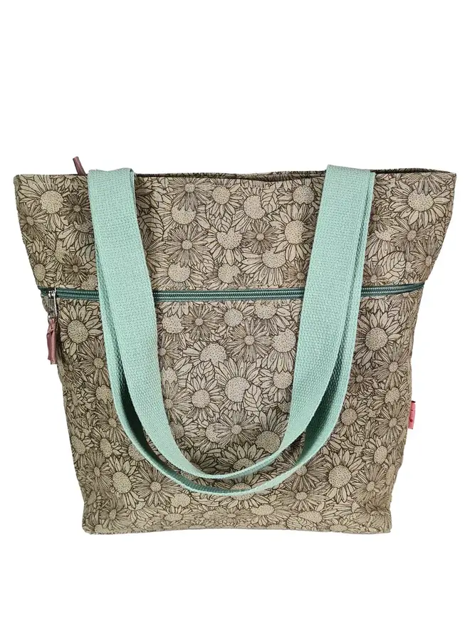 Bolso de mano de visón con girasoles 7490