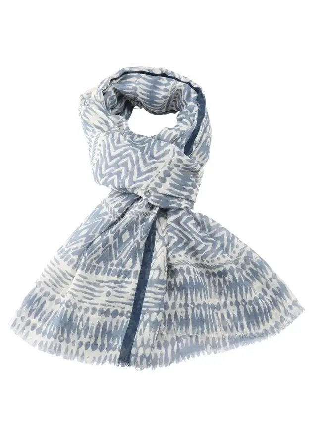 Blue Abstract Pattern Long Scarf 7497