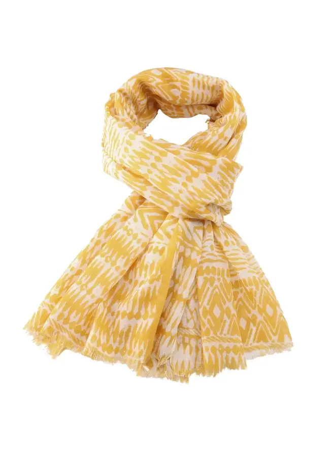 Yellow Abstract Pattern Long Scarf 7496