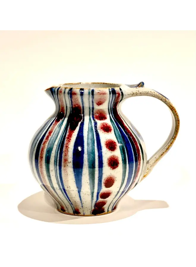 Jarra de barro hecha a mano Ella de color crema lustre 43