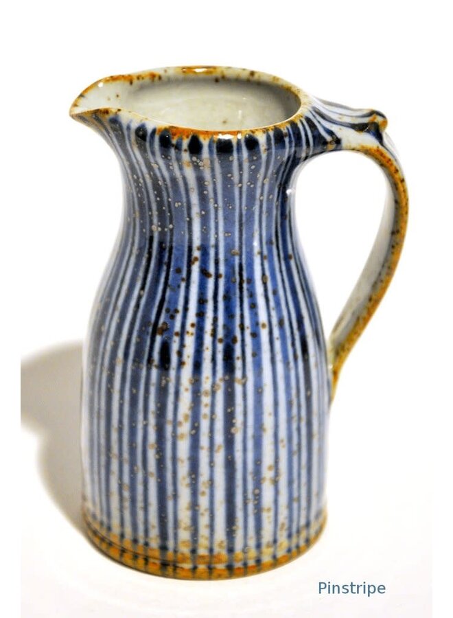 Pot à lait en faïence à rayures bleues Lustre 48