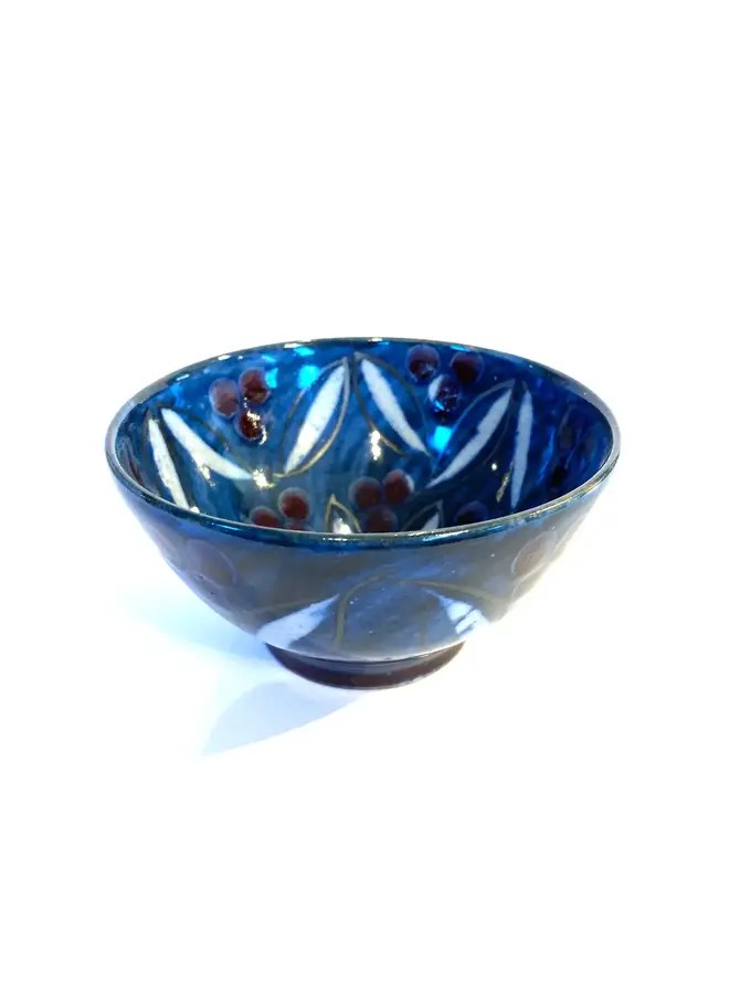 Olive Bowl Lustreware Dancing Leaf 54