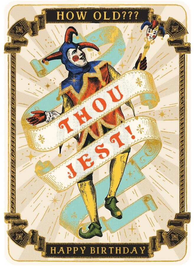 Huzzah Jester Birthday Card