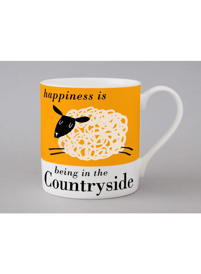 Happiness Leaping Sheep Large Orange Mug 246