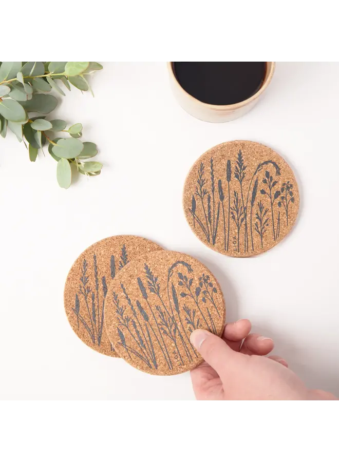 Copy of Round Cork printed Wildflower Coaster single 55