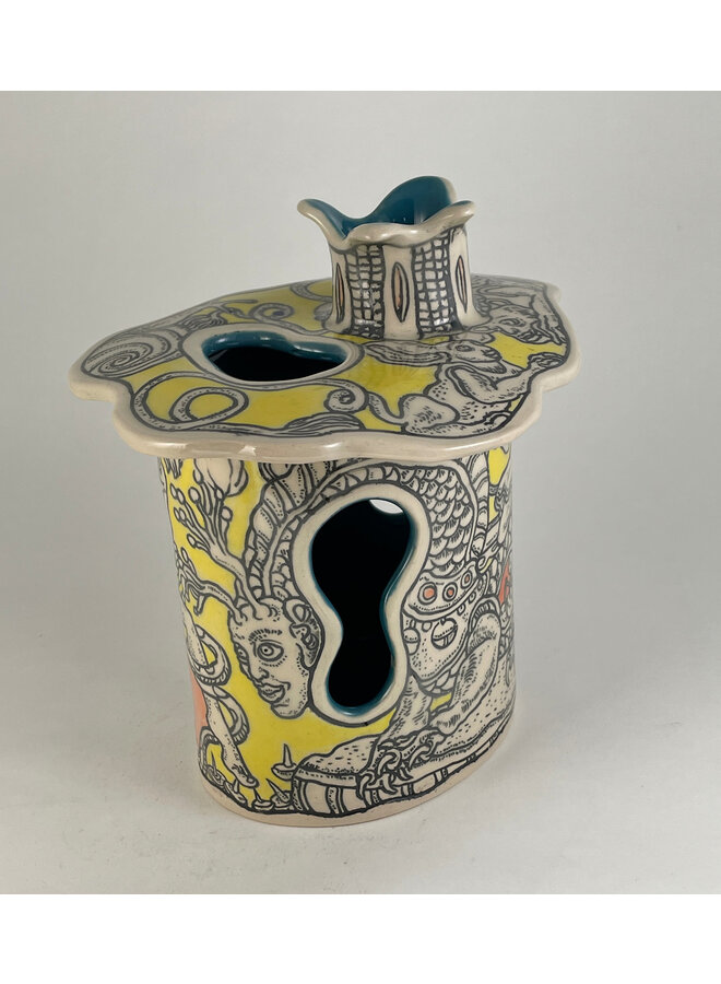 The Dizzy Wanderer - Freehand carved stoneware 16