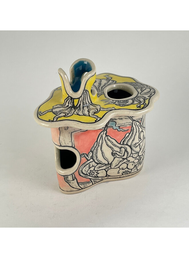 La tentation de la croissance - Grès sculpté à main levée 15