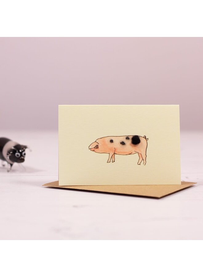 Schwein Gloucester Old Spot Mini-Karte 098