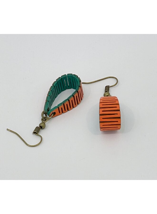 Серьги-капли Birchwood Loop Orange & Teal 42