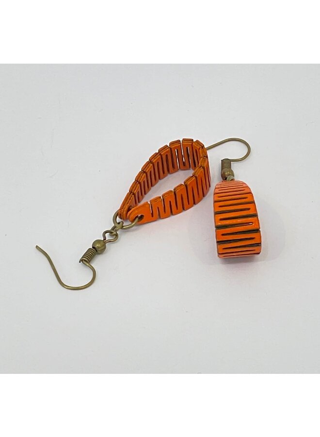 Birchwood Loop Orange Teardrop Earrings 41