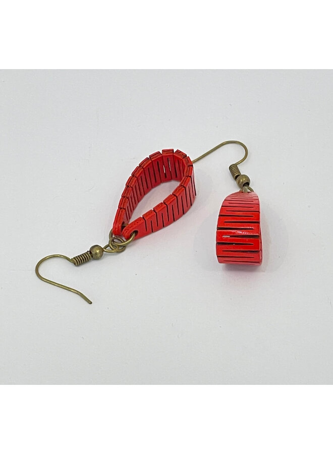 Birchwood Loop Red Teardrop Earrings 45