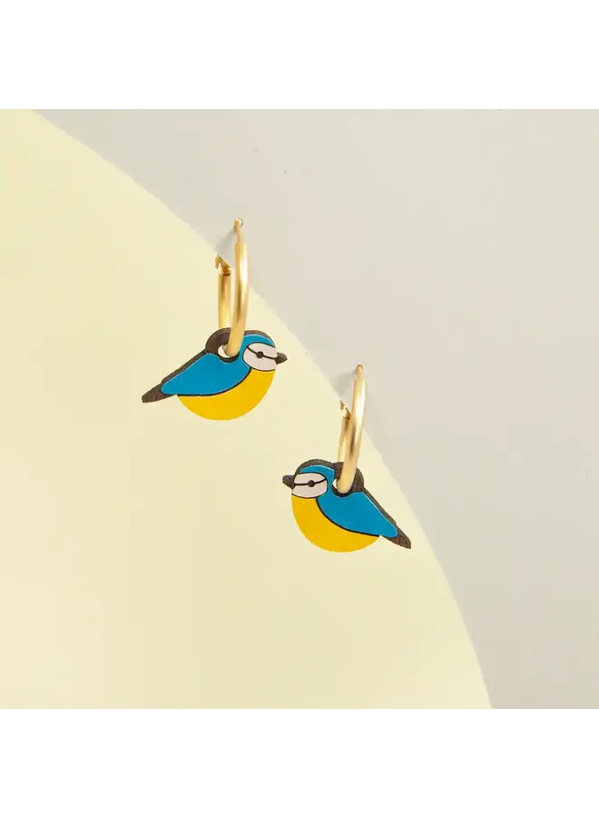 Boucles d'oreilles mésange bleue 117