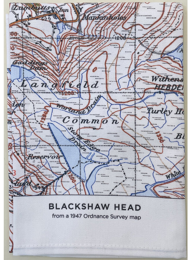 Todmorden , Blackshaw Head, Hardcastle Craggs Map  1947 T. Towel 02