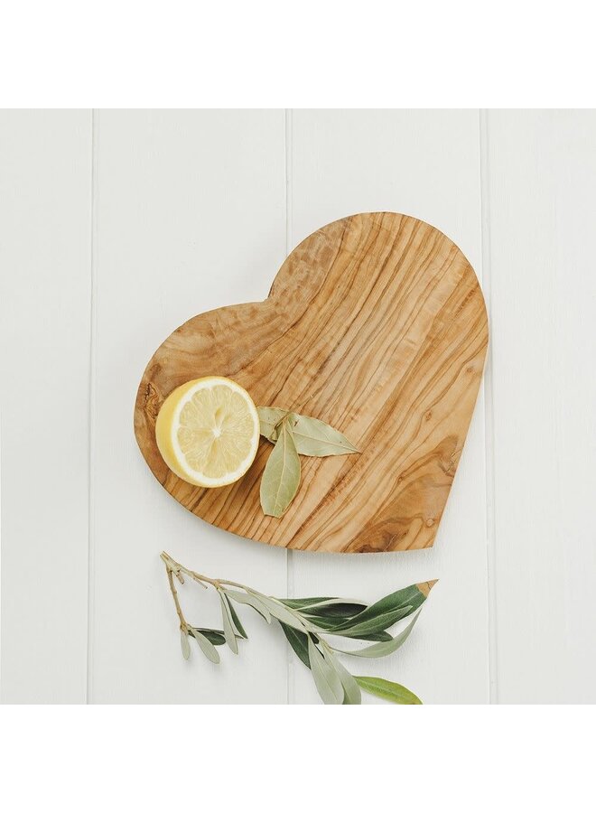 Hjärtformad bräda i olivträ