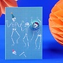 Carte badge de fête squelette