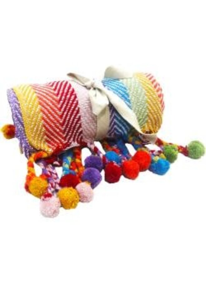 Jeté tissé à la main à rayures arc-en-ciel 40