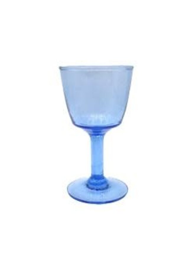 Verre à vin recyclé teinté bleu 47