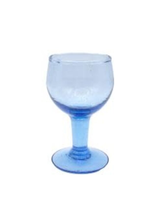 Verre à vin rond recyclé teinté bleu 46