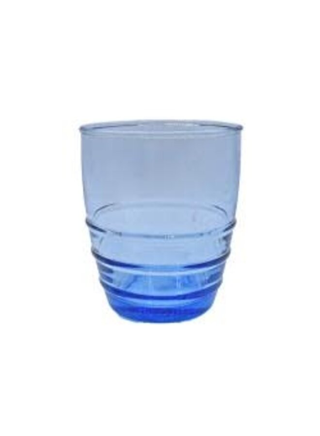 Gobelet en verre recyclé teinté bleu 44