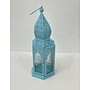Lanterne à bougie bleu turquoise grande taille 39