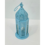 Farol de vela azul turquesa mediano 38