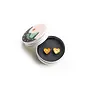 Pendientes pequeños de bambú con forma de corazón, talla 35