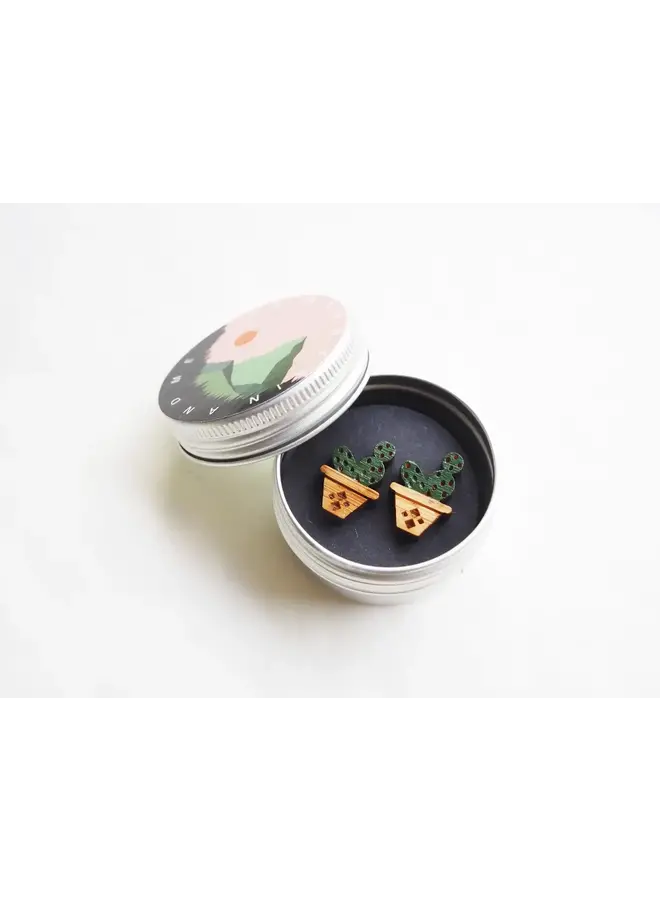 Kaktus Små Örhängen med Bambu 33