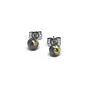 Gunmetal and Gold Glass Tiny Round Stud Earring 70