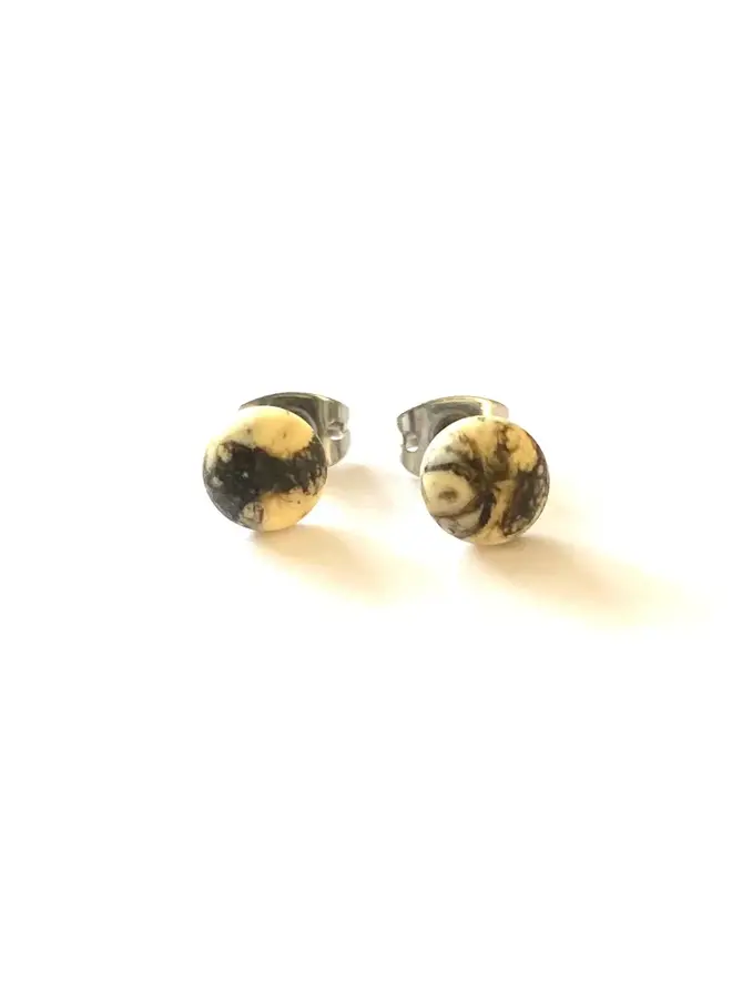 Mini boucles d'oreilles à tige en verre givré, fabriquées à la main, 82